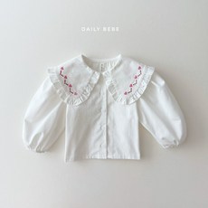 데일리베베 자수카라블랑 24겨울 유아 키즈 아동 주니어 블라우스