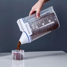 반려동물 용량체크 밀폐 투명사료통 사료보관통, 1개, 상세페이지참조