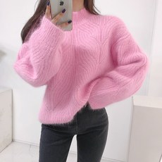 채팅 반폴라 터틀넥 앙고라 울 니트