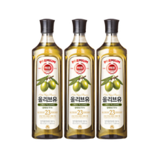 해표 프리미엄 압착 올리브유 900mL, 3개