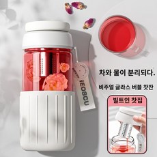 원터치 유리텀블러 잠금 보온 티보틀 보냉 차망 내열유리 이중유리 친환경텀블러 티컵, 높은 붕규산 유리, B, 1개