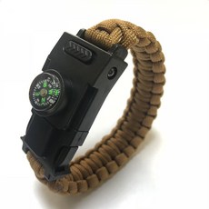 Led 조명 Paracord 550 4mm 팔찌 다기능 낙하산 코드 트레킹 하이킹 긴급 생존 키트 팔찌 시계 로프, Kahki_6