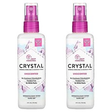 크리스탈 미네랄 데오드란트 스프레이 무향 118ml 2팩, 2개