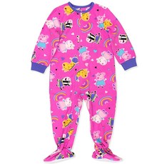 Peppa Pig 유아용 발 담요 잠옷 파자마 (3T 핑크) 핑크