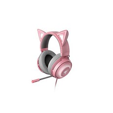 Razer [독일]Razer Kraken Kitty-게임용 헤드셋 (RGB 크로마 조명이 장착 된 고양이 귀 헤드셋 능동적 소음 감소 기능이있는 마이크 THX 공간 오디오 이어 컵 컨트롤) 핑크 / 쿼츠-50877, 01.초록, 07.Kraken TE + 마우스