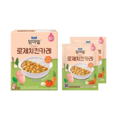 매일유업 맘마밀 안심소스 로제치킨카레 80g×16봉 9가지 야채와 고기 칼슘과 철분 30프로 섭취 12개월이상, 80g, 16개 - 맘마밀안심소스