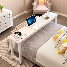 이동식 배드 테이블 트레이 사이드테이블 긴책상, 태블릿형 210x40x80(침대 1.9m)