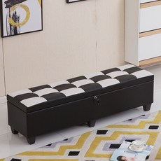 리얼 러브 돌 보관함 장금장치 비밀 의자 수납 공간 소파 대형, A. 블랙 앤 화이트, 1. 170x45x40LxWH(잠금), 1개