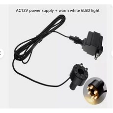 수중 3 in 1 6 LED 조명 링 물고기 연못 정원용 AC12V 어댑터 암석 장식, 06 6led white, 01 CHINA