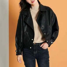 여성복 봄가을 숏코트 가죽 재킷 라이더 자켓 슬림핏 상의