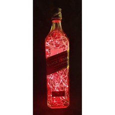 스페인 조니 워커 블랙 라벨 - 병 램프 (100 LED) 빨간색, 단일옵션