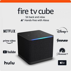 스트리밍 안드로이드 박스 Amazon Fire TV Cube Alexa 포함 핸즈프리 장치 Wi-Fi 6E 4K Ultra HD, 파이어 TV 큐브