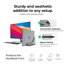 Ascrono 수직 도킹 스테이션 허브 번들 애플 맥북 에어 2022 M2.. 정품보장, Bundle w/ Dual 4K HDMI Monito, MacBook Air (2018-2020 
