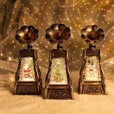 턴테이블 오르골 워터볼 크리스마스 선물 앤틱 감성 무드등 led랜턴 2262, 트리