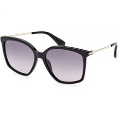MaxMara 선글라스 MM 0055 -F 아시안 핏 01B 샤이니 블랙 페일 골드/그라데이션 Sm 페일 골드/그라데이션