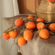 [왓위셀] 홍시 감 가지 나무 조화 모형 가을 추수감사절 장식 소품, 01. 홍시가지(1가지)