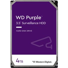 Western Digital WD Purple HDD 4TB CMR 3.5 SATA 256MB WD43PURZ-EC 웨스턴 디지털 내장 하드, 256 MB Cache - wd43purz