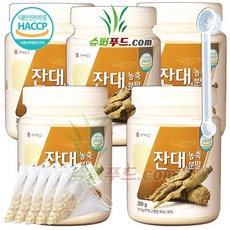 HACCP 식약처 인증 잔대 사삼 사포닌 베타카로틴 비타민 a 비타민c 칼륨 이눌린 잔대농축액 잔대농축분말 + 슈퍼푸드.com 연자육 티백, 200g, 5개