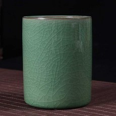 붓통 용천 청자 창의적 유행치마 문구 빈티지 볼펜 세라믹 다용도 연필 사무실 붓 원형 펜꽂이, T05-라지 가요 메이지칭도자기 펜꽂이