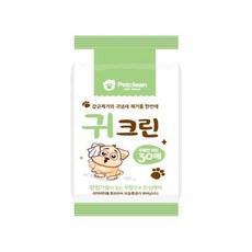 펫크린 반려동물용 물티슈 30매 치아 눈물자국 귀 손발똥꼬 강아지 고양이 겸용, 귀크린티슈, 1개, 30개입