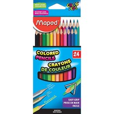 Maped Helix USA - Color'Peps 삼각형 색연필 24팩 아트 프로젝트 제작 생생한 색상 전문가 및 취미를 위한 미술 용품