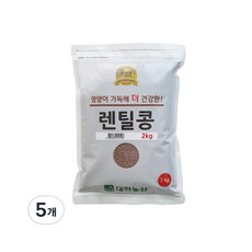 고단백 대한농산 렌틸콩 요리다양성 2kg 5개, ONE COLOR, 2KG 5개