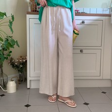 루빈스 여름 여자 여성 면 마 린넨바지 루즈핏 데일리