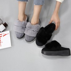 젤리나 ge286 여성 털슬리퍼 실내화 퍼 통굽 겨울 굽5cm