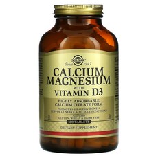 솔가 칼슘 마그네슘 위드 비타민 D3 300정 (타블렛) Solgar Calcium Magnesium with Vitamin (300 Tablets), 1병