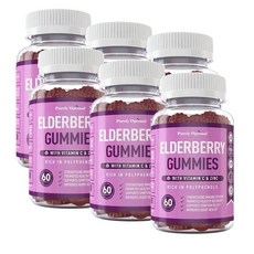 퓨얼리 옵티멀 엘더베리 비타민C 아연 구미 Purely Optimal Elderberry, 6개, 60정