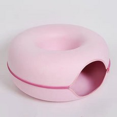 네발자국 고양이 도넛 캣터널 (중형대형 4컬러), 핑크