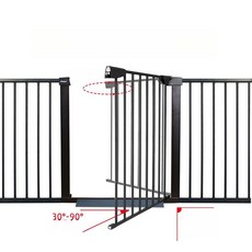 펫도어 방묘창 강아지안전문 견문 캣도어 계단게이트 울타리, 적용폭 138~145 cm높이 75 cm(매트흑)