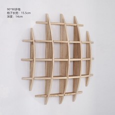 앤티크 원목벽걸이 찻잔진열대 3D 스윙 디스플레이 고급 차 세트 원목 선반 다기장, 2. 90x90 우드 - 찻잔진열대