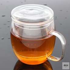 직코몰 내열유리 티머그(450ML) 유리컵뚜껑