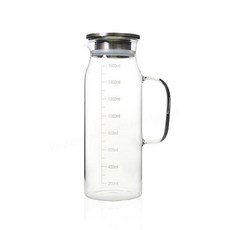 BESTAR 베스타 내열유리 물병 스텐뚜껑 냉장고물병, 투명, 1600ml, 1개