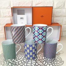 [HERMES] 에르메스 타이 세트 매크로 머그컵 300ml 8종 택1 591551, 02.아즈루 591553