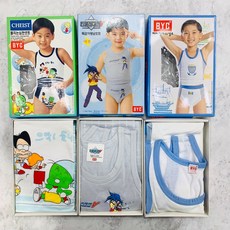 (1세트에 7000)남자 아동 삼각팬티+런닝 (60호부터 85호까지) - 100% 면