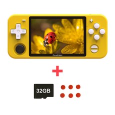 Yinglong Powkiddy RGB10 복고풍 비디오 게임 핸드 헬드 콘솔 3.5 인치 32G TF 카드 HD 화면을 IPS (내장 4000 게임), 1개, 노랑
