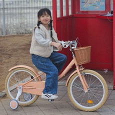 삼천리 완조립 유니키즈 클래식 18인치 20인치 아동 어린이 자전거 네발 자전거, 라이트블루그레이