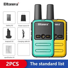Btoera 미니 워키토키 PMR 446 용 양방향 라디오 Ht PTT 5W 16CH UHF 400-470MHz 2, 14 분홍색_02 EURO