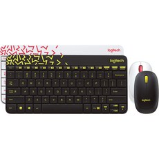 로지텍 NANO 무선 콤보 키보드 마우스 세트/MK240, 검정