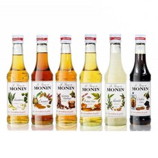 모닌 커피 시럽 250ml 6종 세트 모카 라떼 코코아 아몬드 카라멜 헤이즐넛 쿠키초코 프랄린넛 마카다미아, 6개