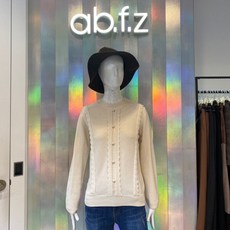 [ab.f.z] 라운드 단추 레이스 짜임 니트 AOU4GW25J