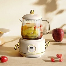 차량용전기포트 커피포트 전기텀블러 12v 24v 600ml 유리 전기 주전자 220V 건조 방지 빠른 끓는 건강 보존 냄비 가정용 레트로 자동 보온, 01 White
