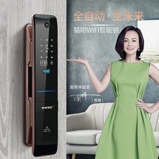 오애 하우스 지문 전자 비밀번호키 가정용 도난방지 대문 나무문 스마트도어락 X6, 블랙