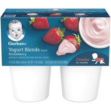 Gerber 거버 요거트블렌드 스트로베리 컵 Yogurt Blends Strawberry 3.5oz(99g) 총 24개, 1개