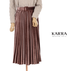 카라 KARRA 벨벳플리츠스커트+벨트SET_KB0WSK513C