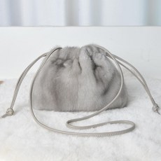 겨울 여성 퍼 가방 핸드백 밍크 모피 및 모피 핸드백 가죽 싱글 숄더 메신저 백 핸들