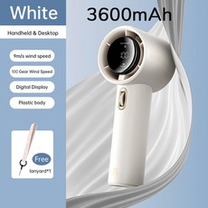 JISULIFE 휴대용 손 선풍기 100 풍속 미니 블레이드 없는 핸드 헬드 USB 충전식 개인 전기 속눈썹, 3600mAh White, 1개