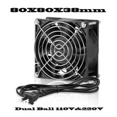 배풍기 시로코팬 공업용환풍기 EC 팬 AC 115V 230V 60mm 70mm 80mm 92mm 120mm 172mm 고속 대형 공기 흐름 듀얼 볼 산업용 섀시 전원 코드 포함, 10.SXDE8038 - US Plug